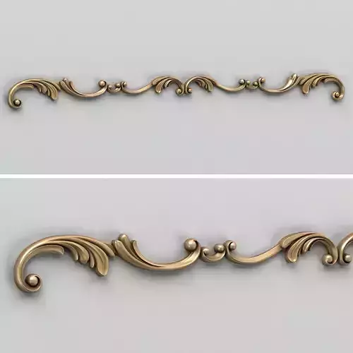 Carved decor horizontal 009 3D model