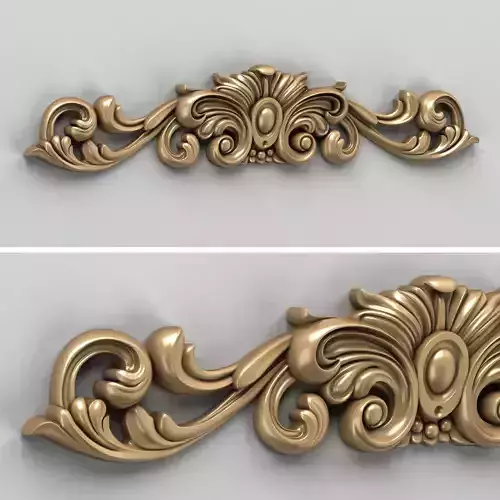 Carved decor horizontal 010 3D model