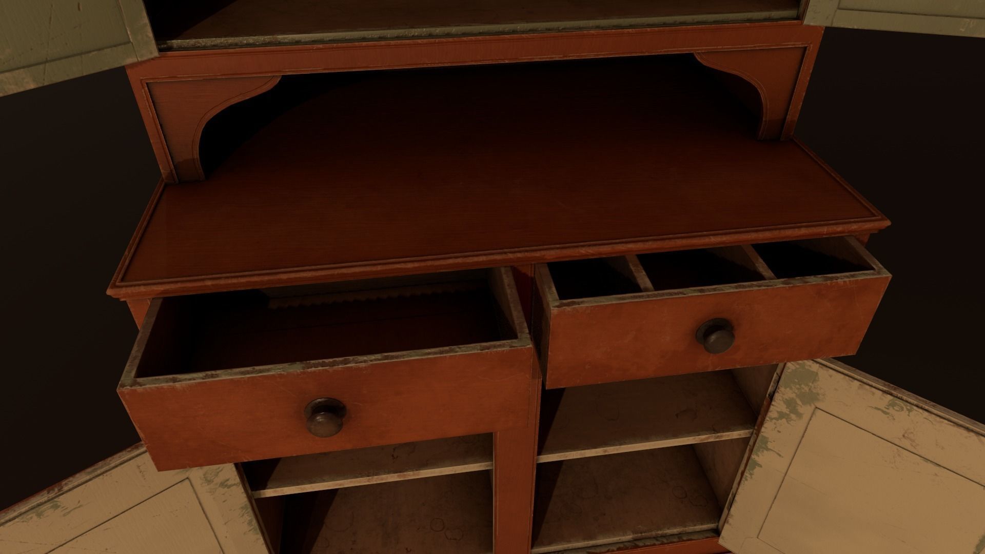 Old Cabinet - PBR Model Low-poly 3D model_4