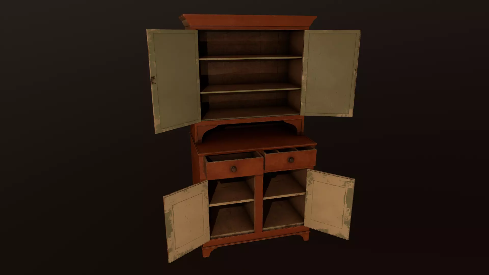 Old Cabinet - PBR Model Low-poly 3D model_0