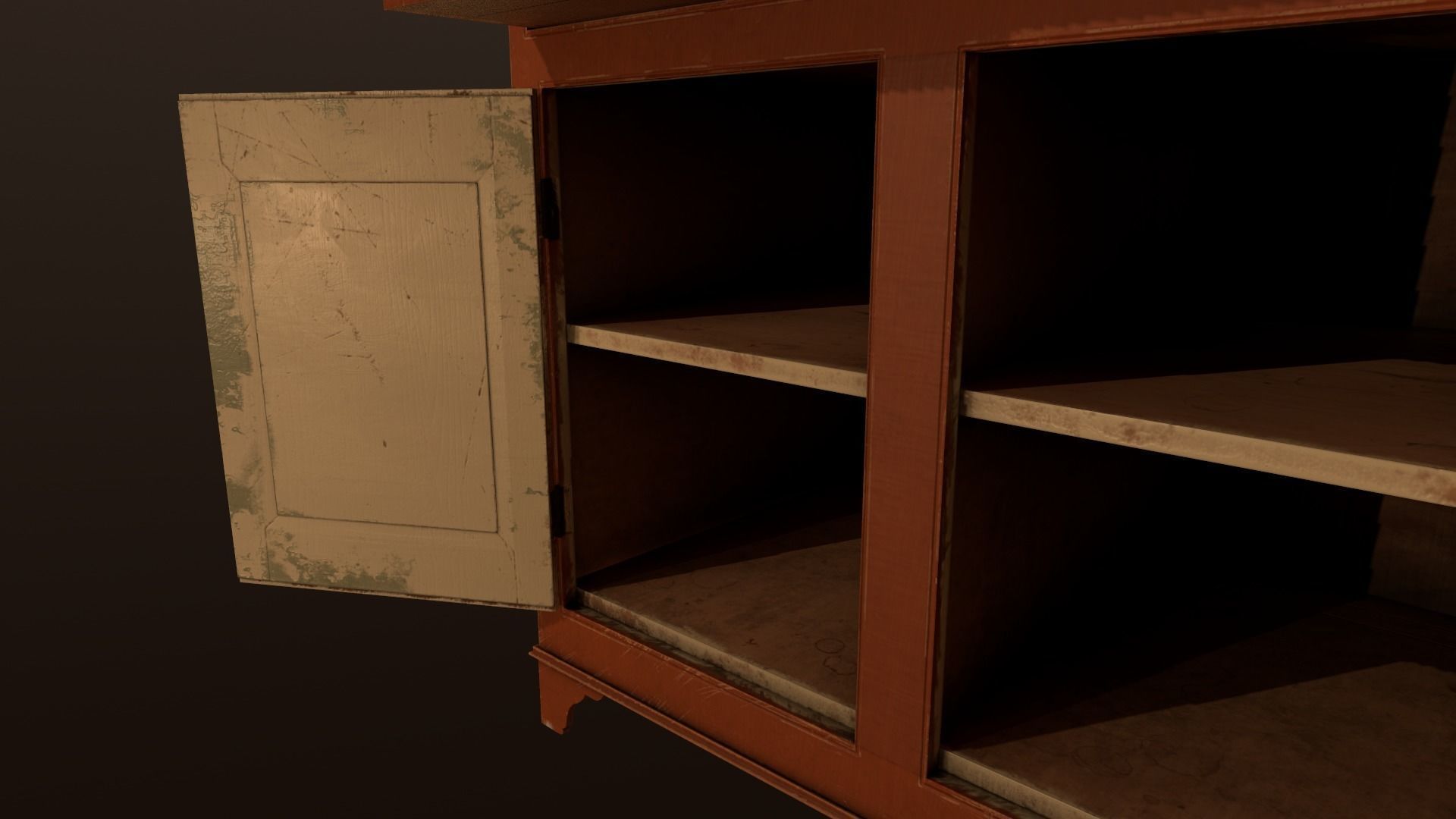 Old Cabinet - PBR Model Low-poly 3D model_6