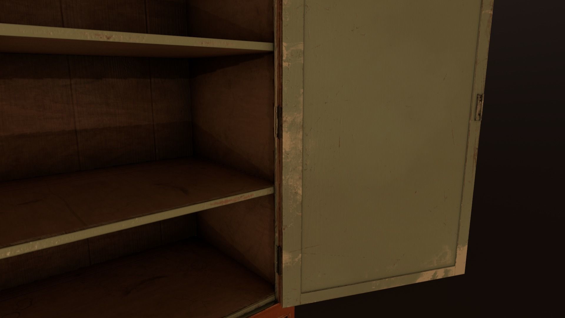 Old Cabinet - PBR Model Low-poly 3D model_7