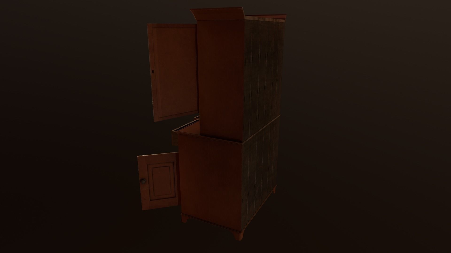 Old Cabinet - PBR Model Low-poly 3D model_3
