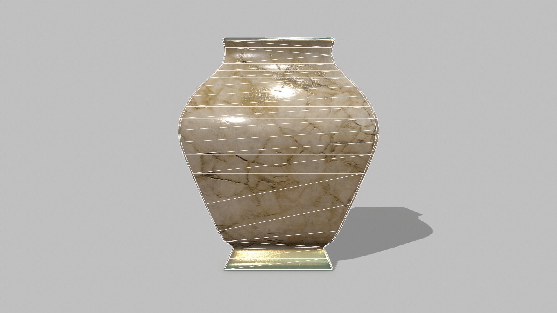 Table Set wooden chair Low-poly 3D model_5