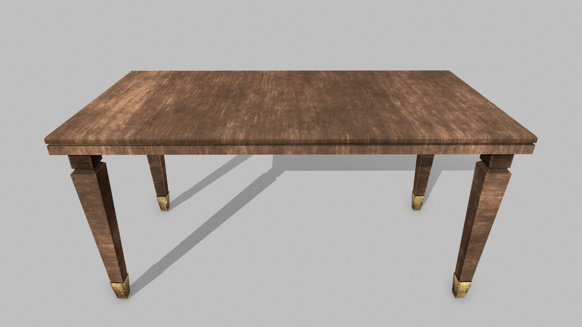 Table Set wooden chair Low-poly 3D model_10