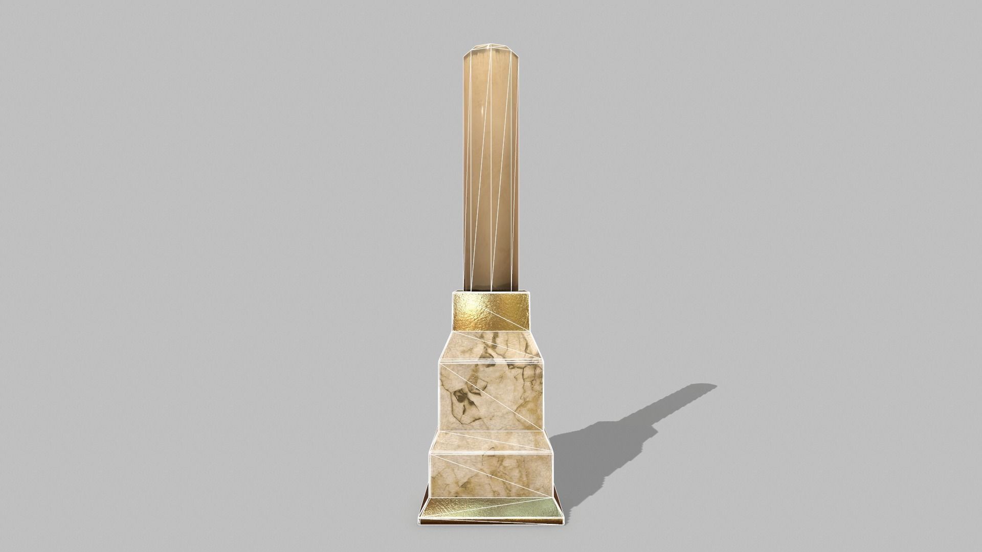 Table Set wooden chair Low-poly 3D model_2