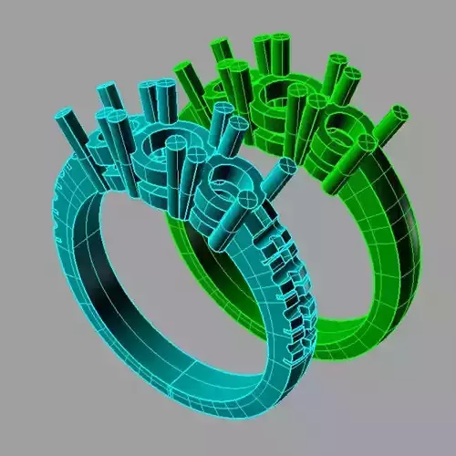 SET Women Trilogy Ring For Wedding Anello trilogy tr45 3D print model