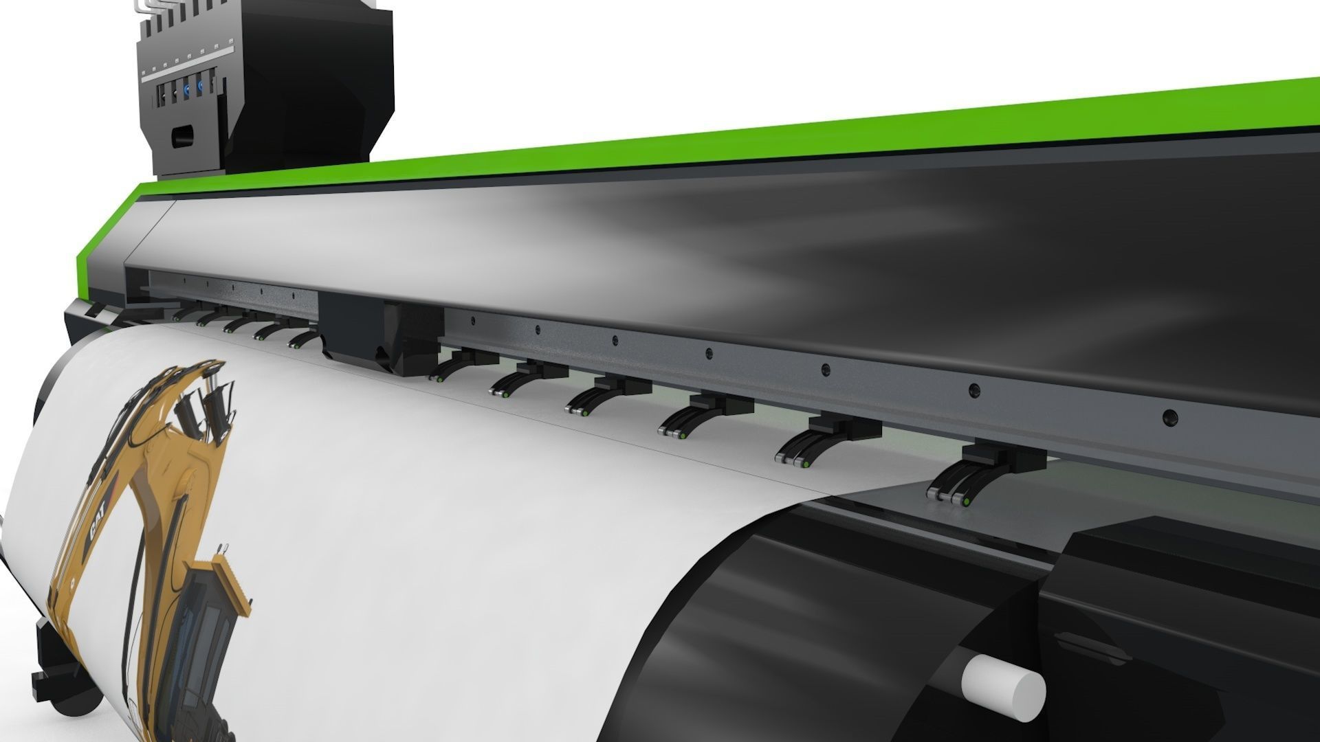 Digital Printer Paper and Fabric 3D model_5