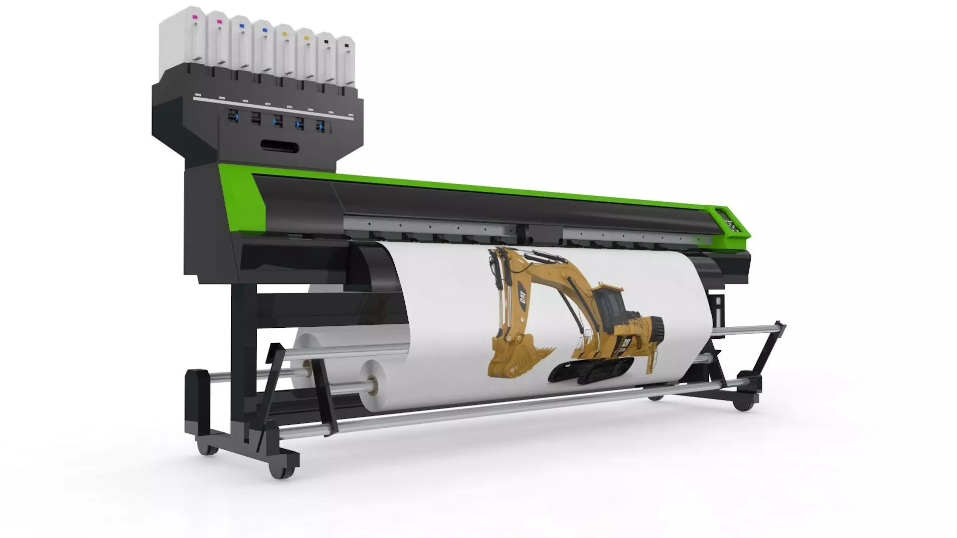 Digital Printer Paper and Fabric 3D model_0