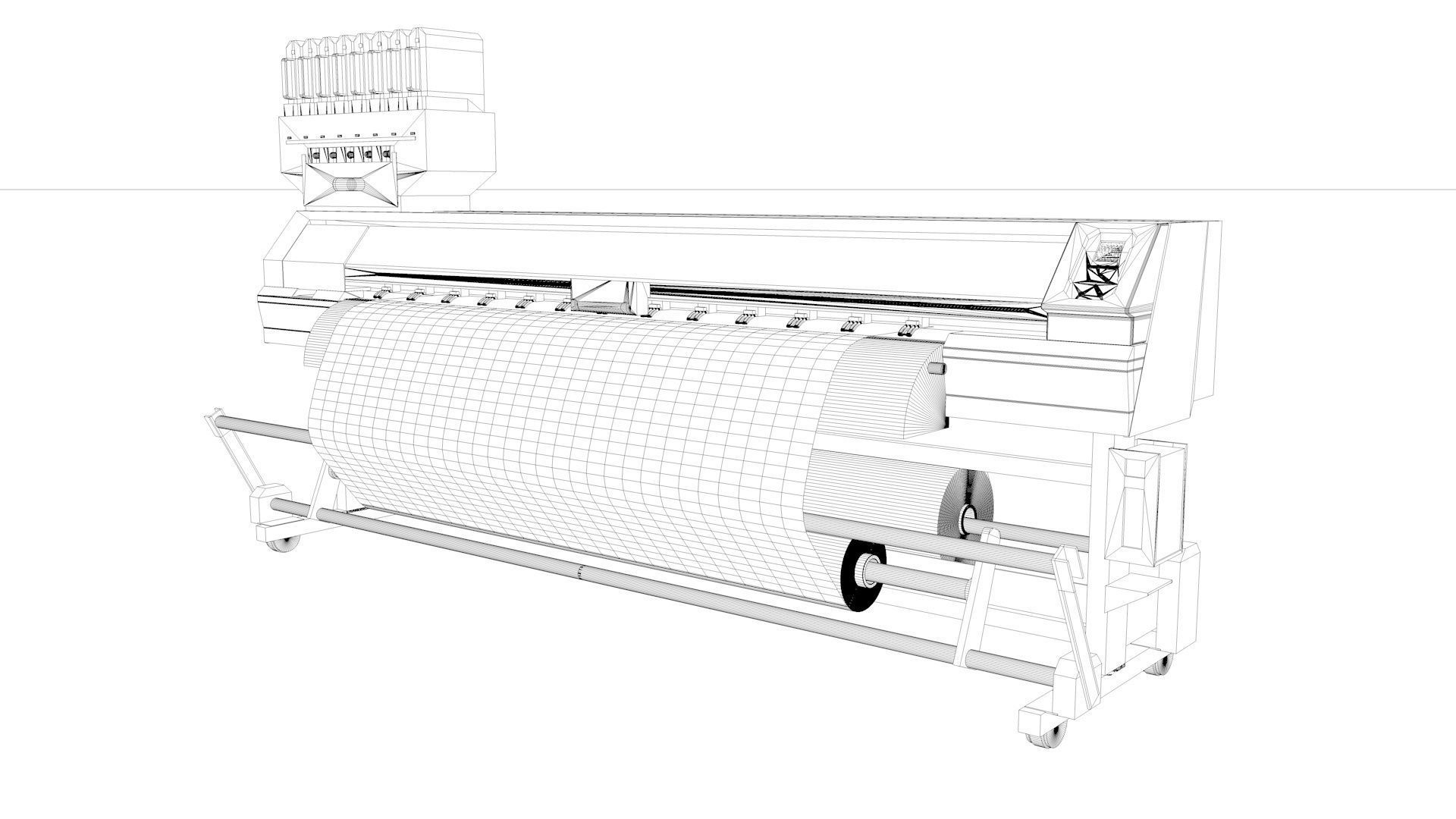 Digital Printer Paper and Fabric 3D model_12