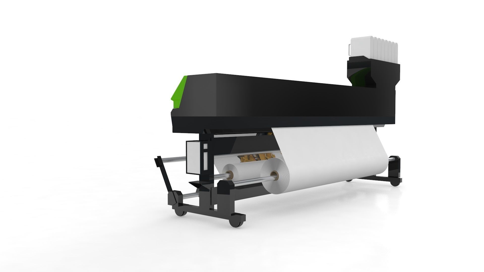 Digital Printer Paper and Fabric 3D model_3