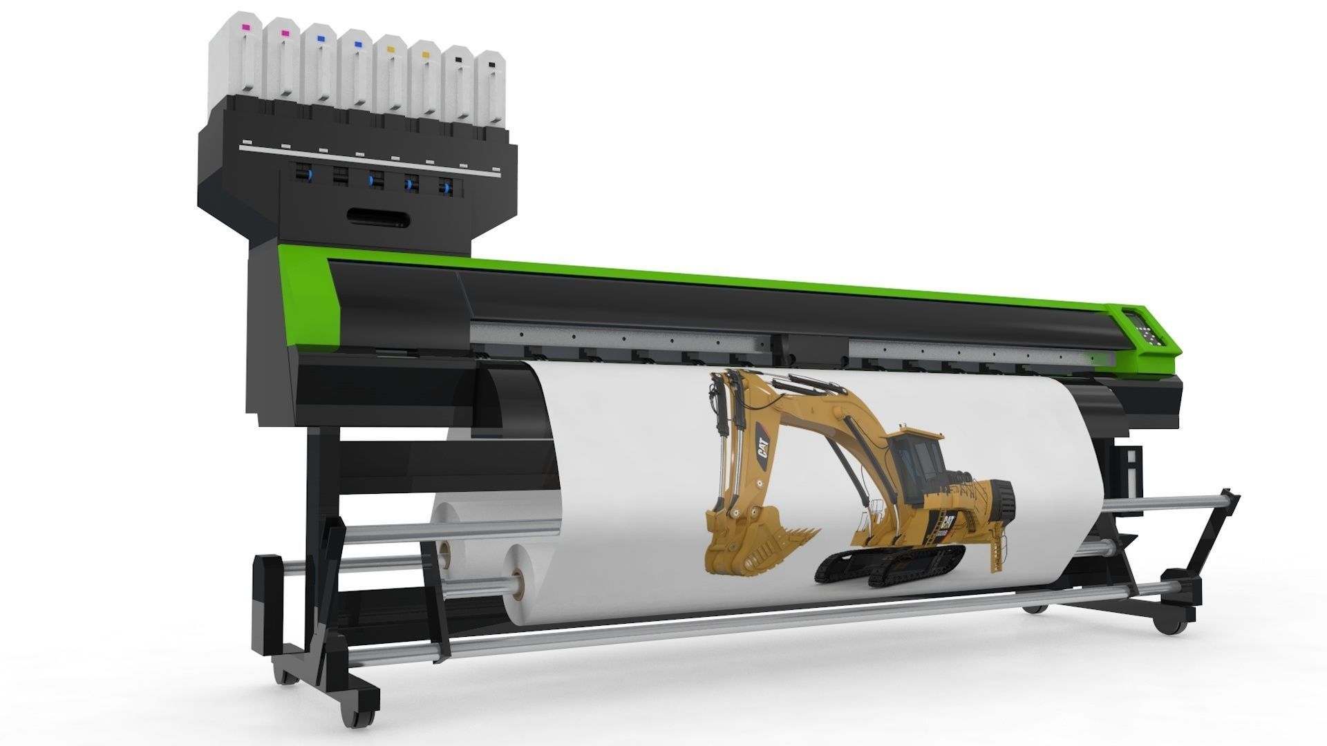 Digital Printer Paper and Fabric 3D model_10