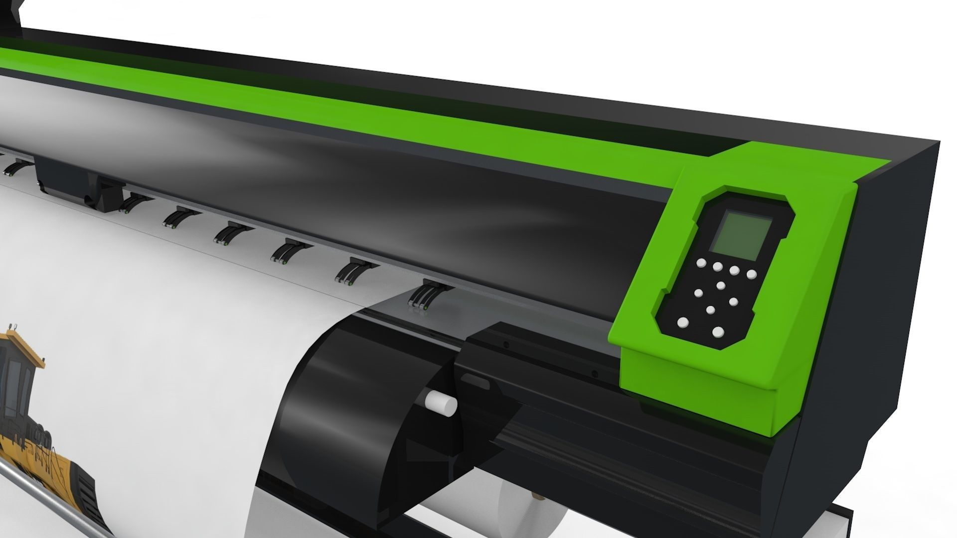 Digital Printer Paper and Fabric 3D model_4