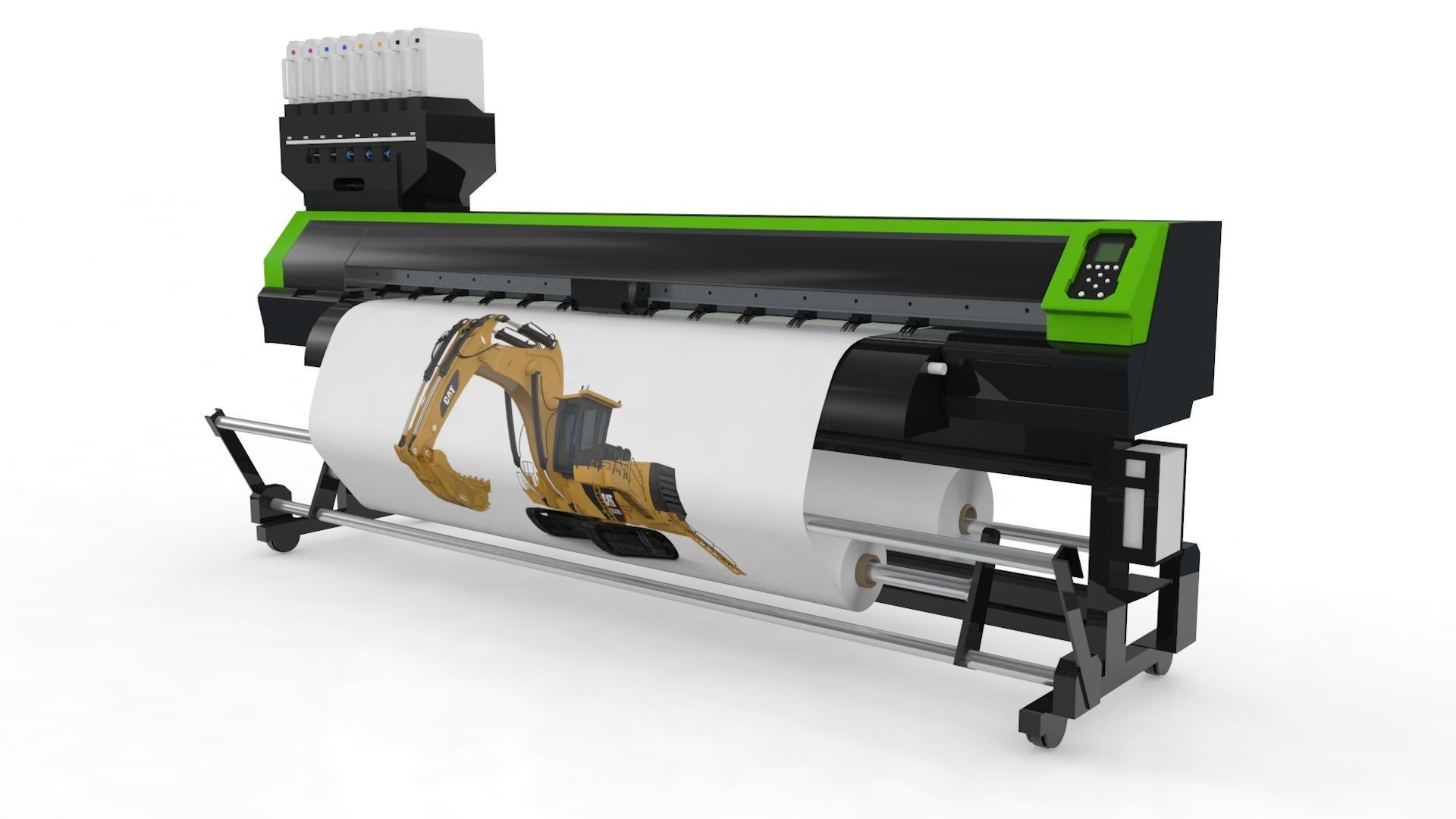 Digital Printer Paper and Fabric 3D model_2