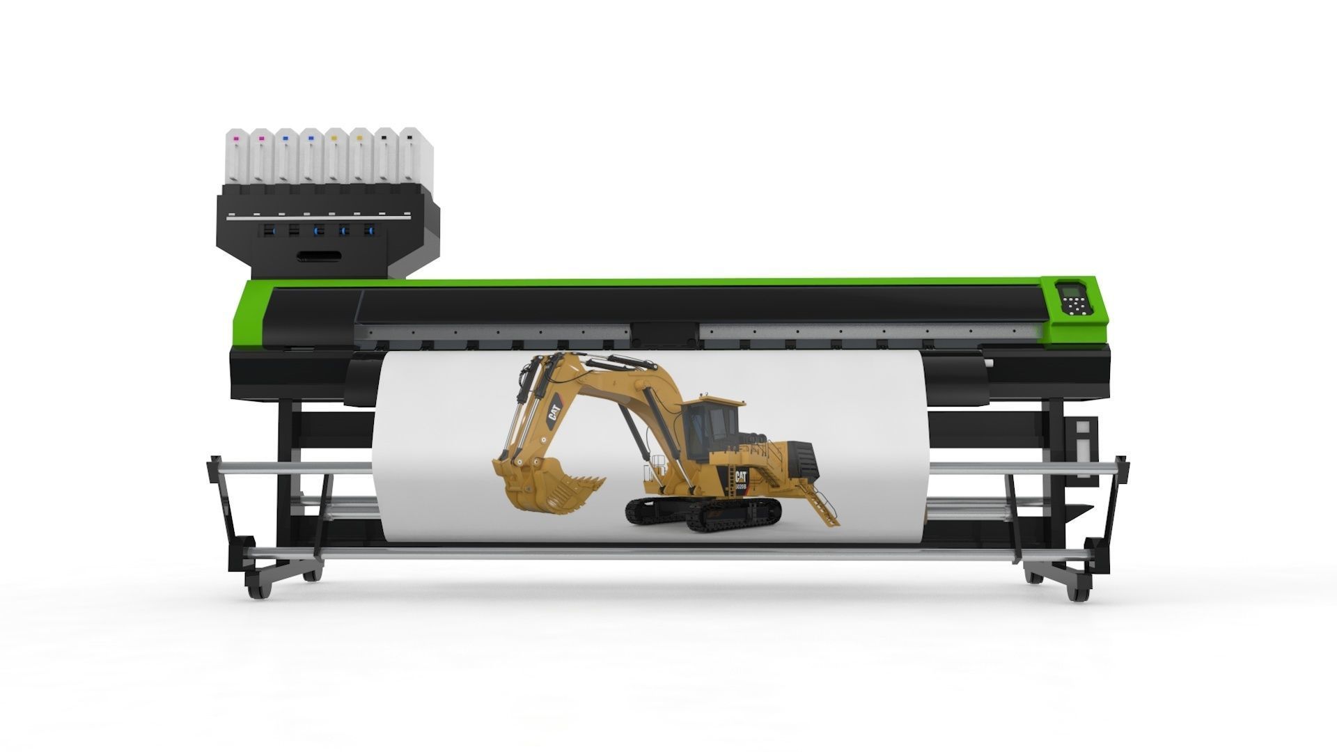 Digital Printer Paper and Fabric 3D model_1