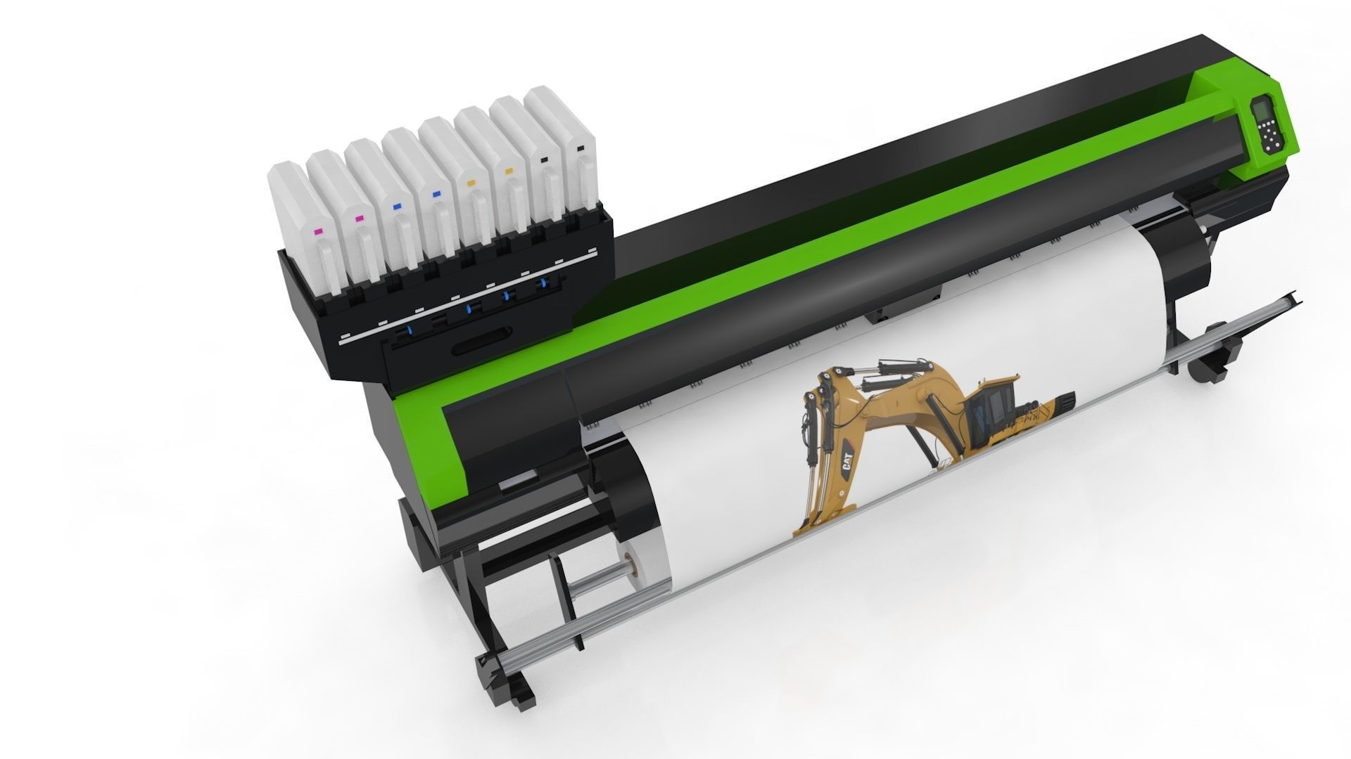 Digital Printer Paper and Fabric 3D model_8