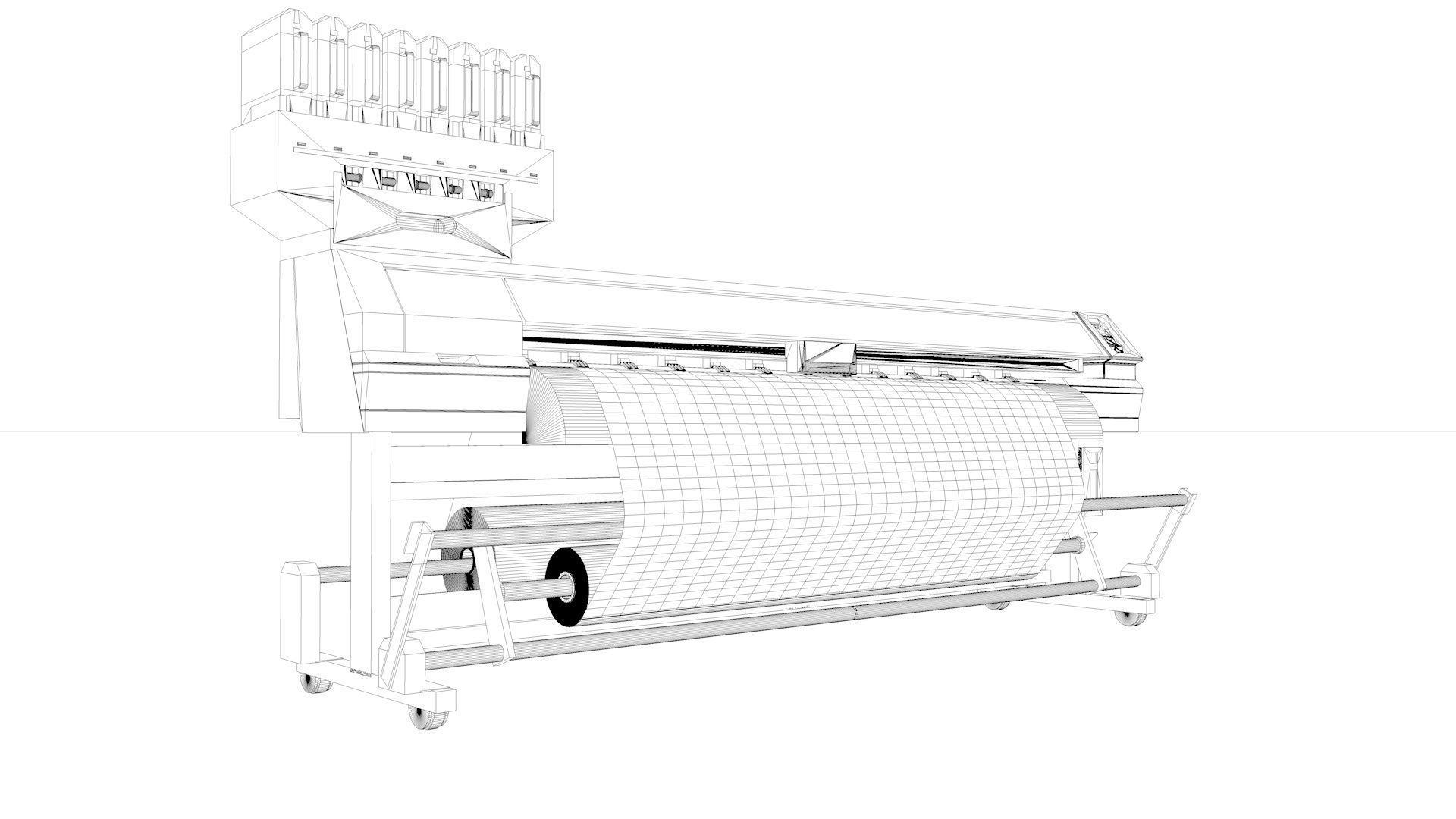 Digital Printer Paper and Fabric 3D model_11