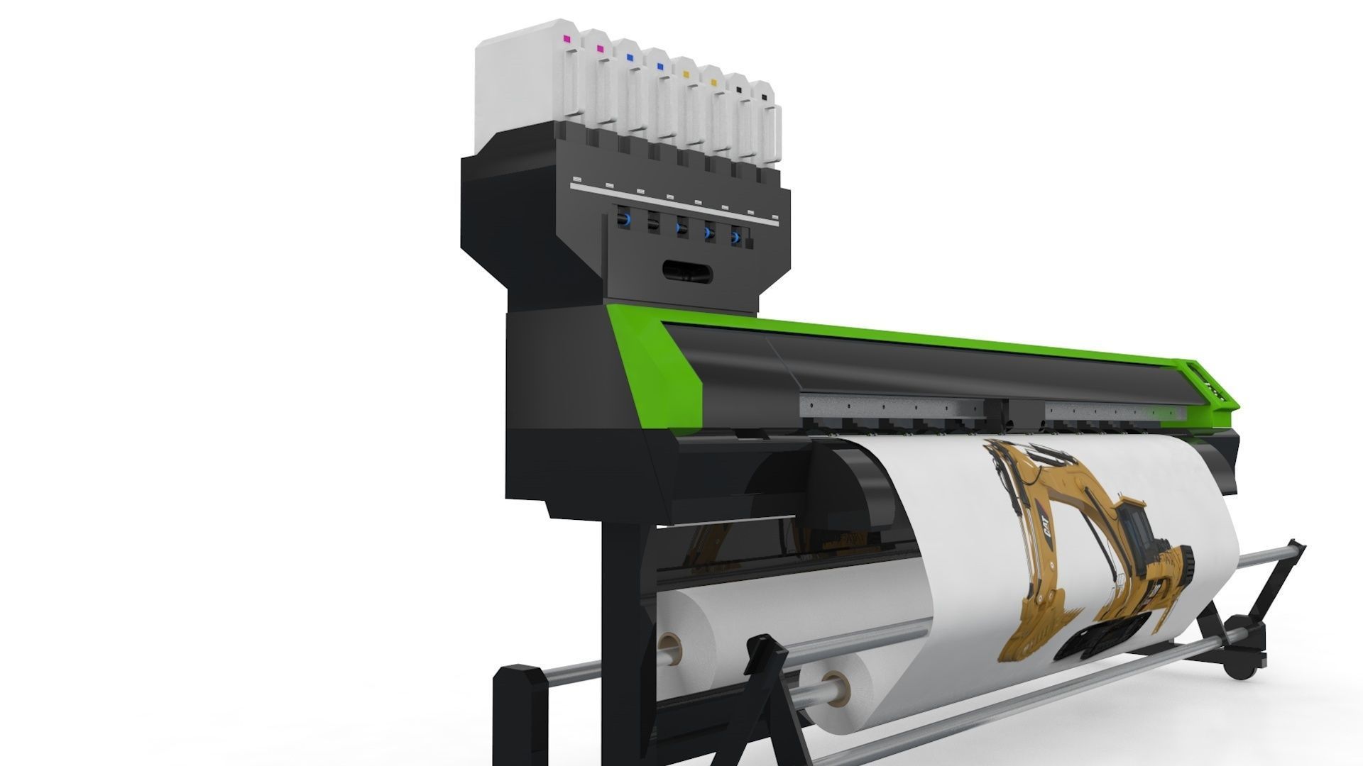 Digital Printer Paper and Fabric 3D model_7