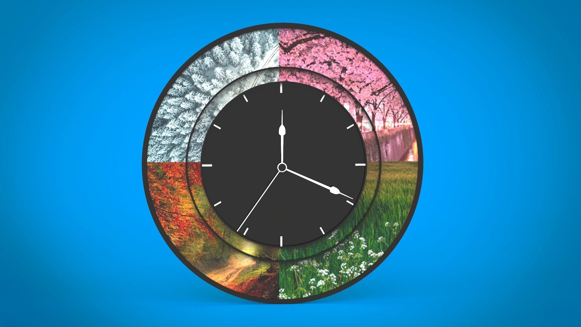 Wall Clock - Four Seasons 3D model_3