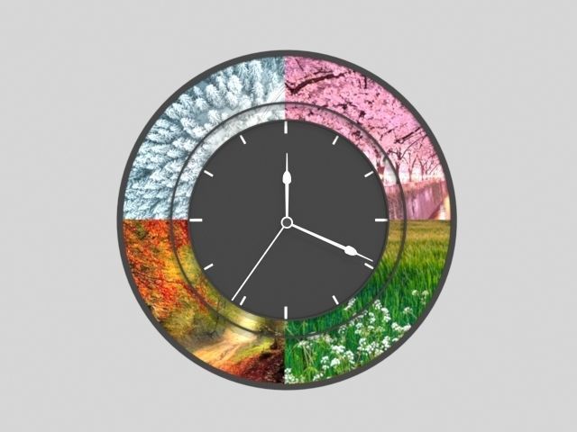 Wall Clock - Four Seasons 3D model_4