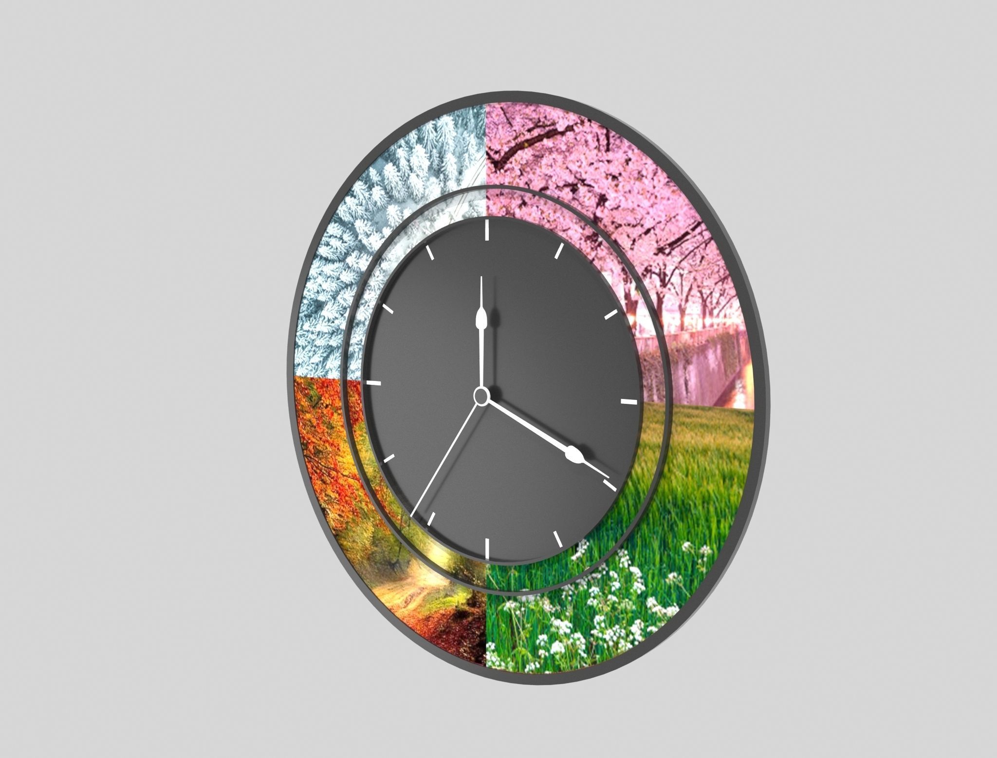 Wall Clock - Four Seasons 3D model_5