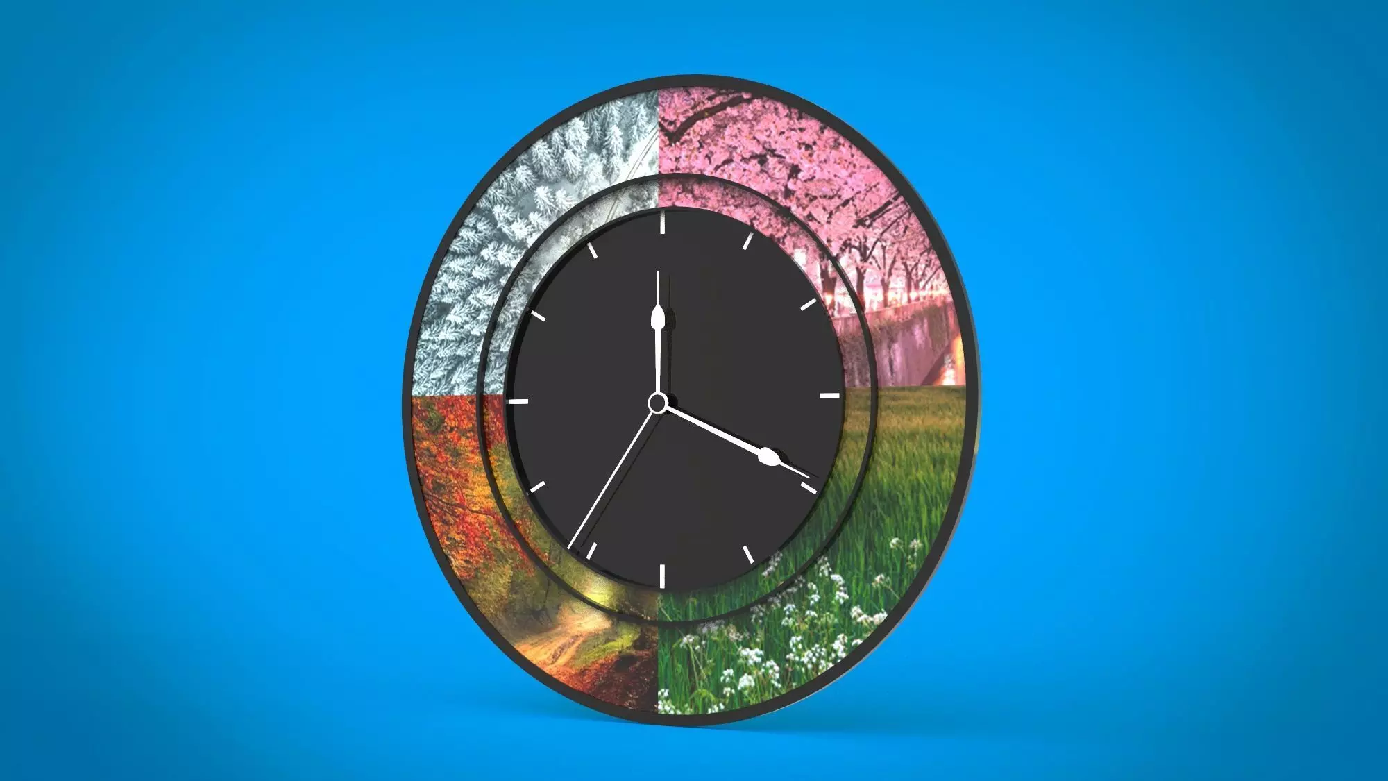 Wall Clock - Four Seasons 3D model_0