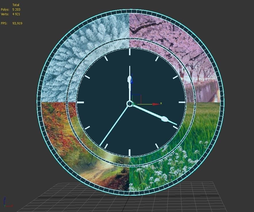 Wall Clock - Four Seasons 3D model_6