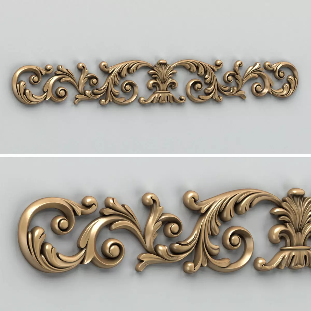 Carved decor horizontal 013 3D model