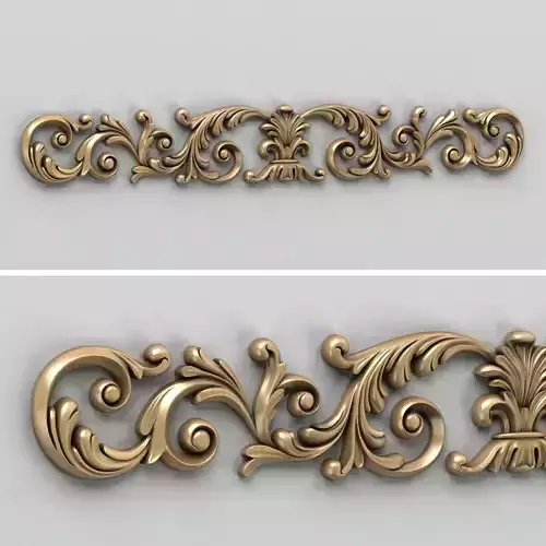 Carved decor horizontal 013 3D model