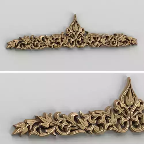 Carved decor horizontal 014 3D model