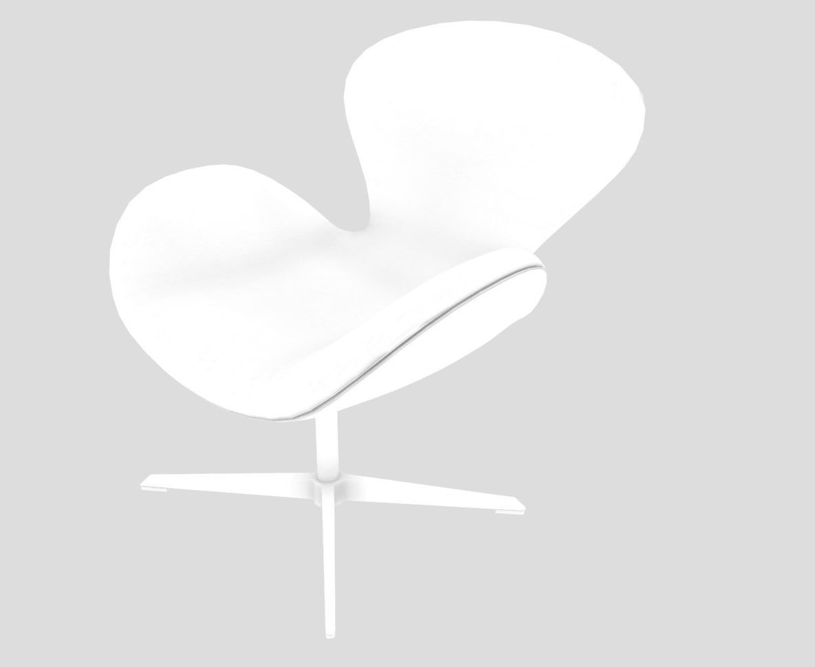 Swan Chair Low-poly 3D model_4