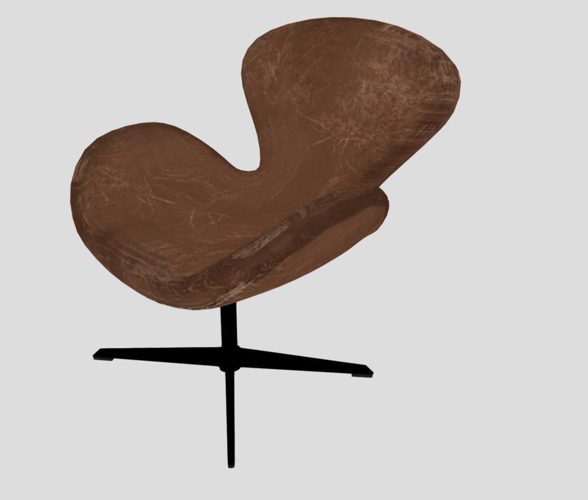Swan Chair Low-poly 3D model_5