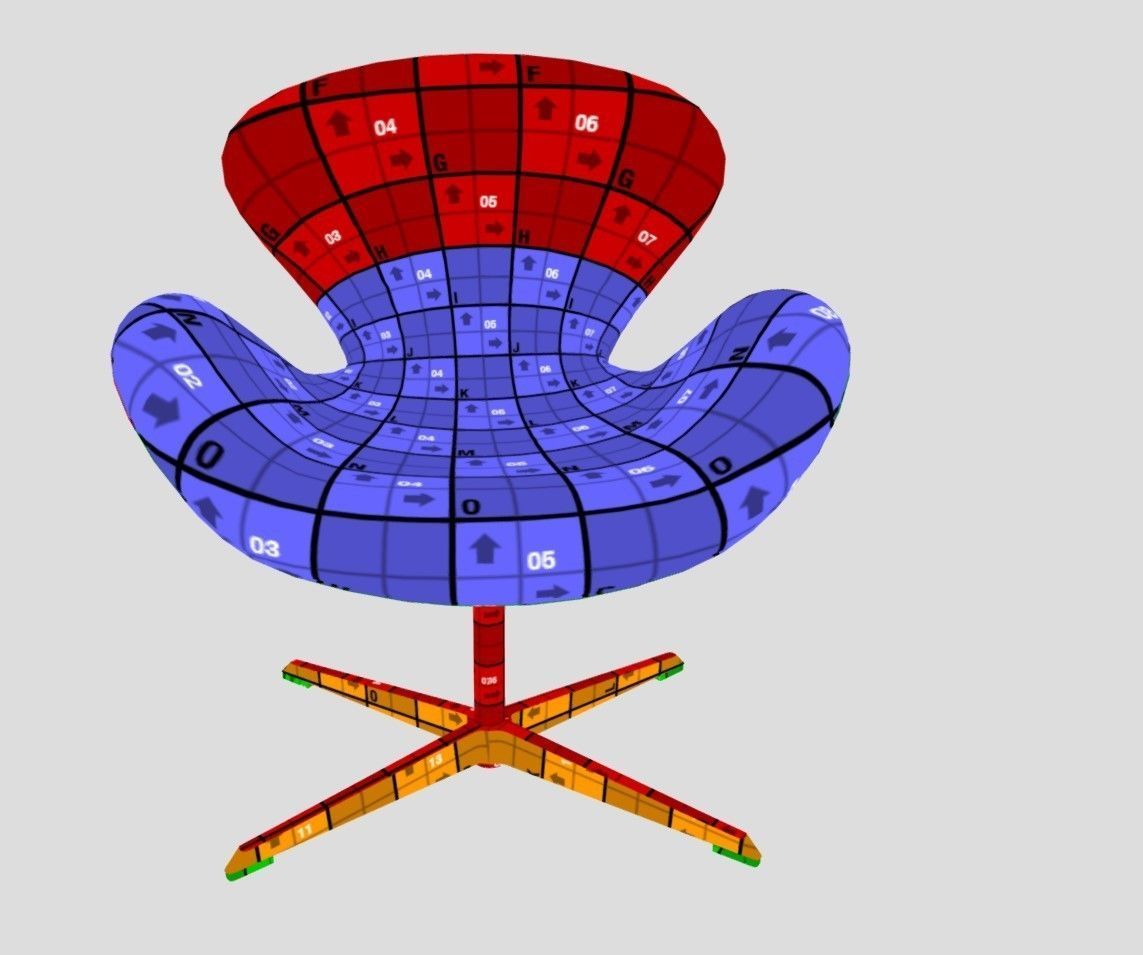 Swan Chair Low-poly 3D model_8