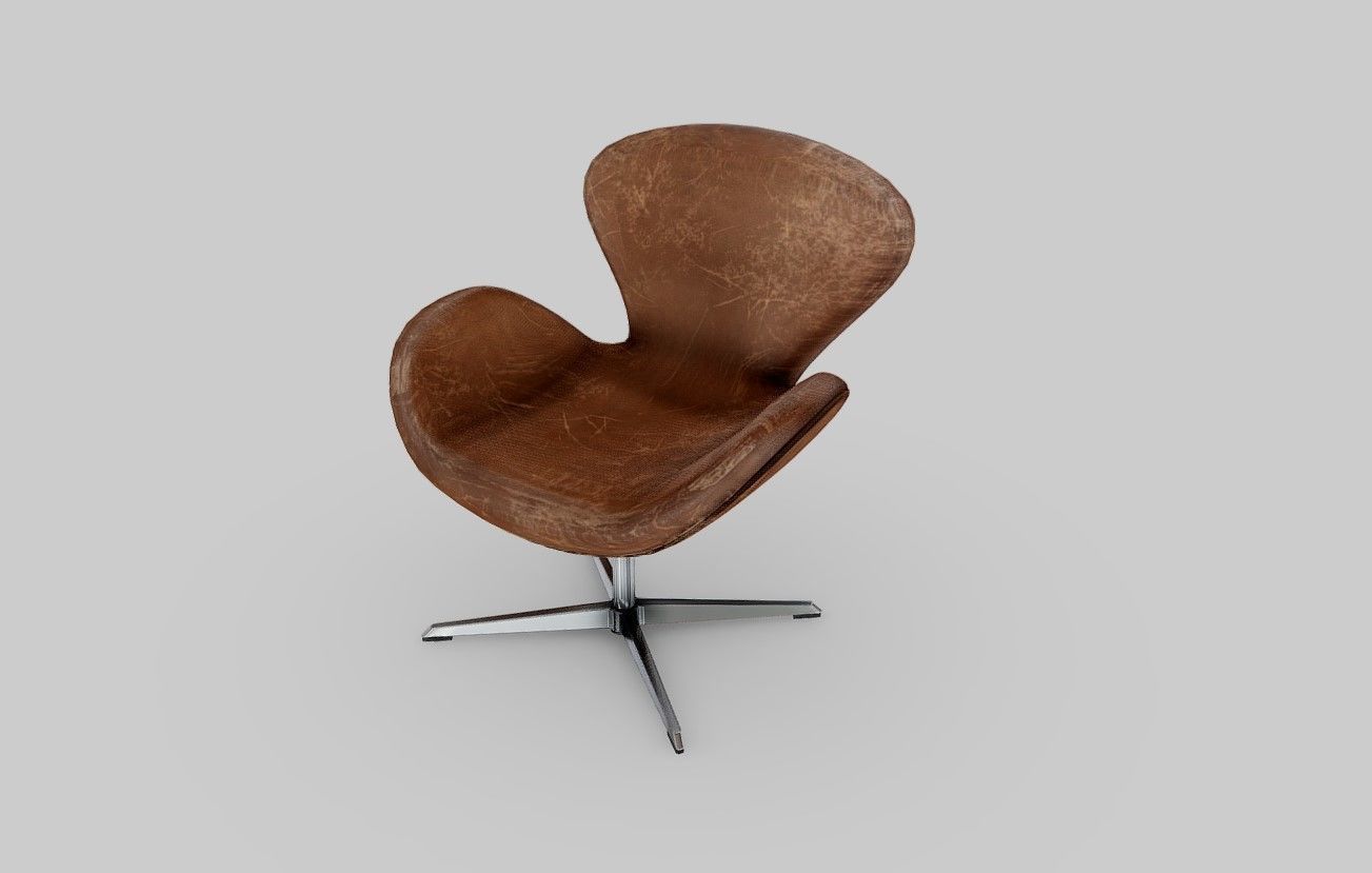 Swan Chair Low-poly 3D model_2