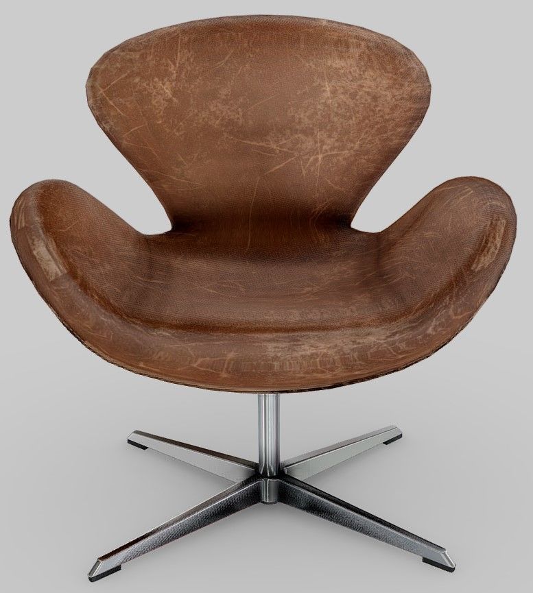 Swan Chair Low-poly 3D model_9