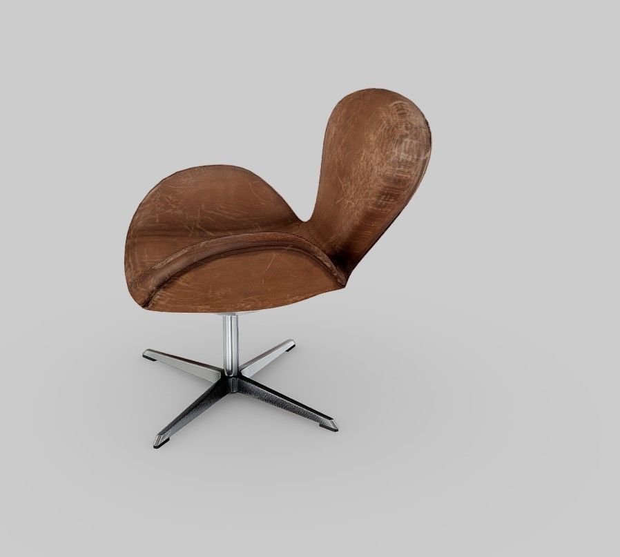 Swan Chair Low-poly 3D model_3