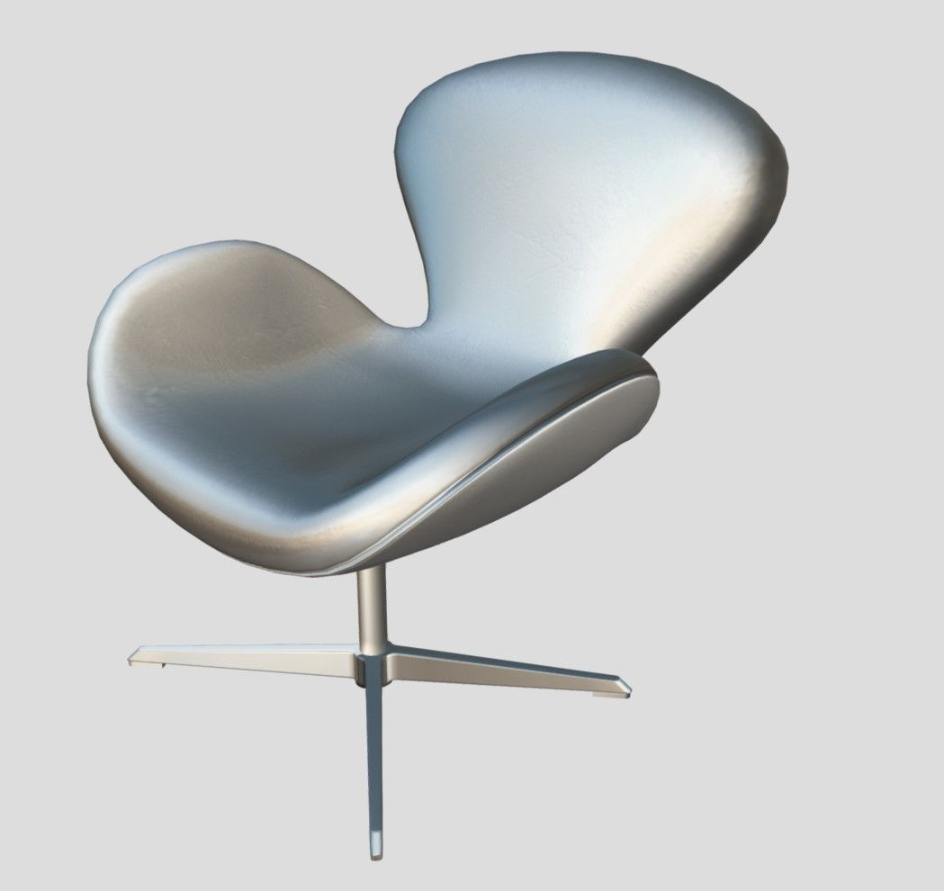 Swan Chair Low-poly 3D model_6