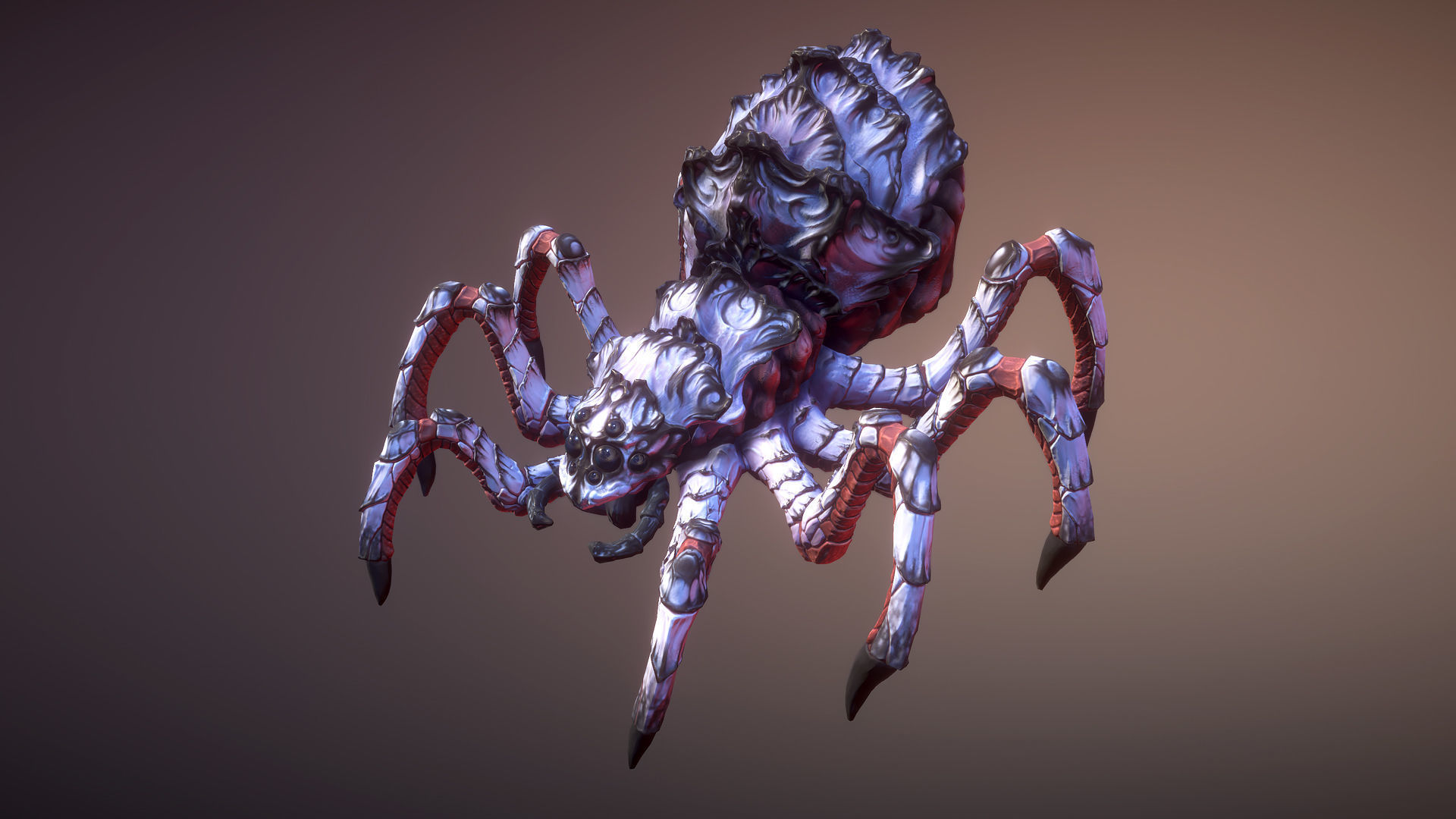Spiders pack Low-poly 3D model_12