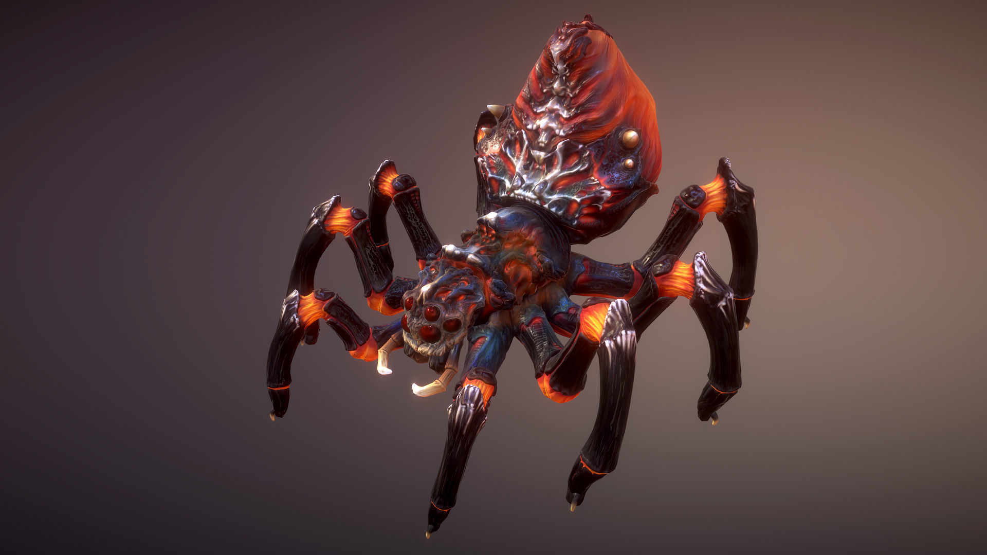 Spiders pack Low-poly 3D model_8