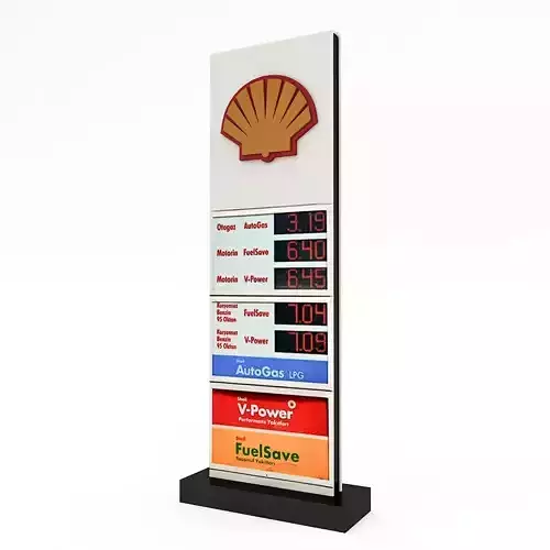 3D Gas Station Sign Model