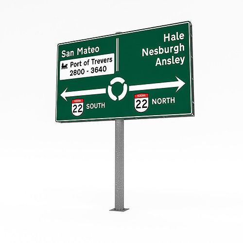 3D Traffic Sign Model 01 Low-poly 3D model