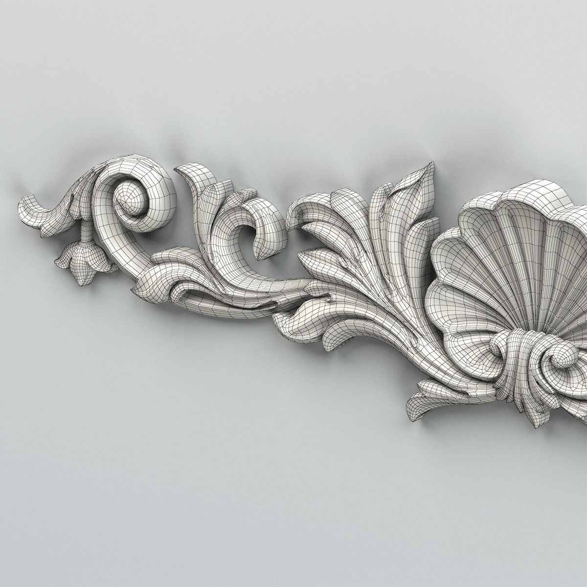 Carved decor horizontal 016 3D model_9