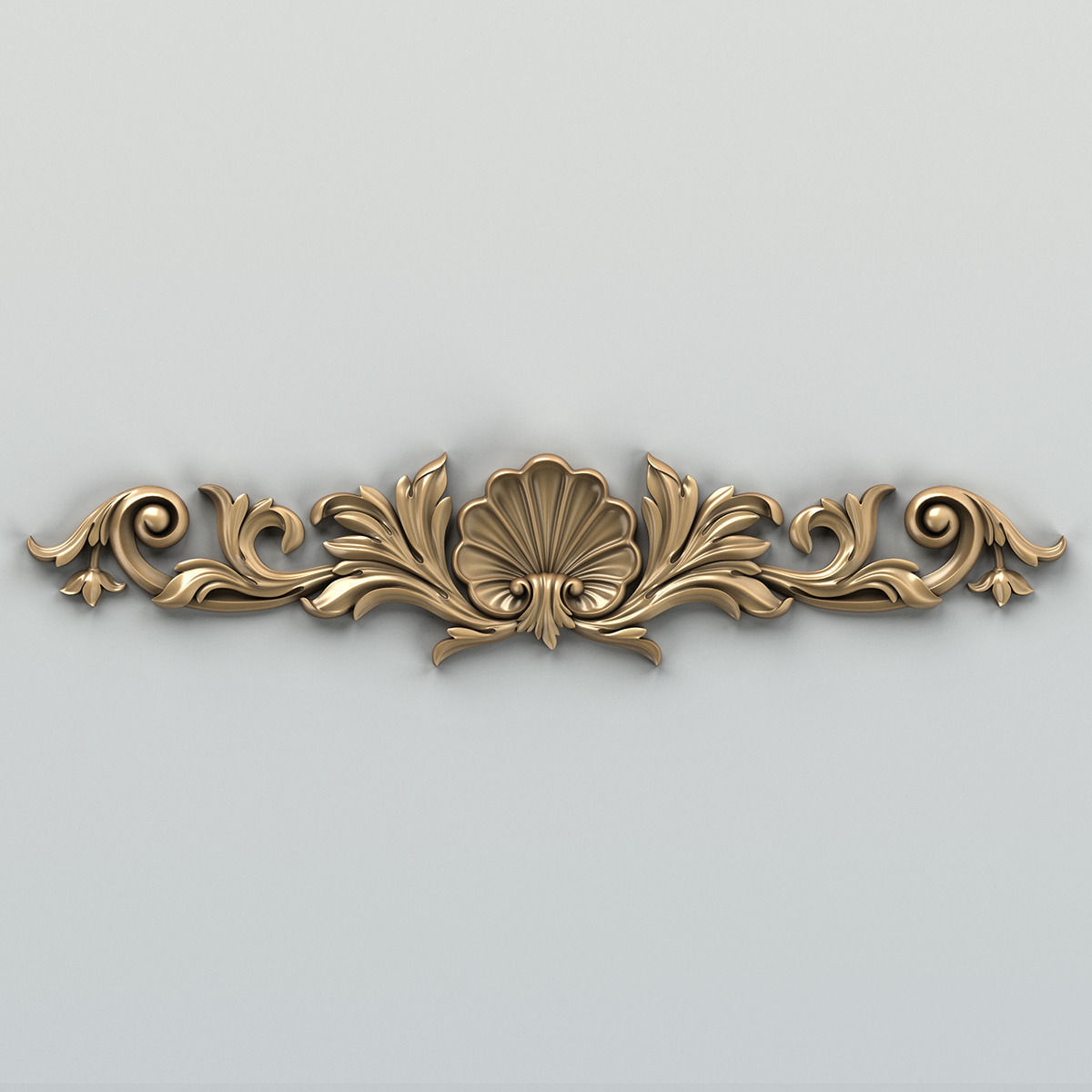 Carved decor horizontal 016 3D model_4