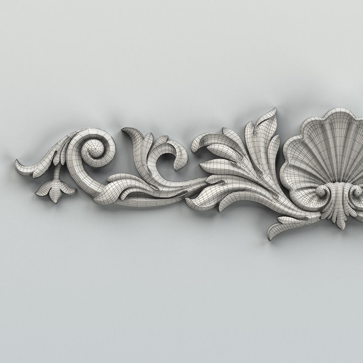 Carved decor horizontal 016 3D model_8