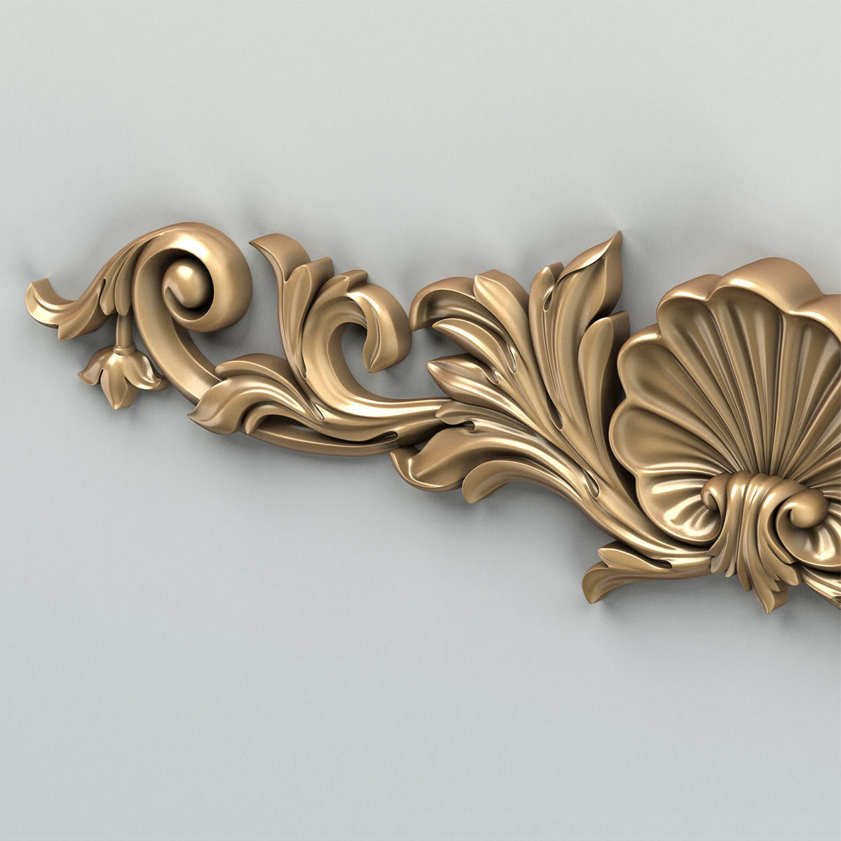 Carved decor horizontal 016 3D model_5