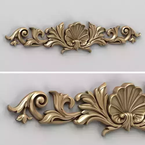 Carved decor horizontal 016 3D model