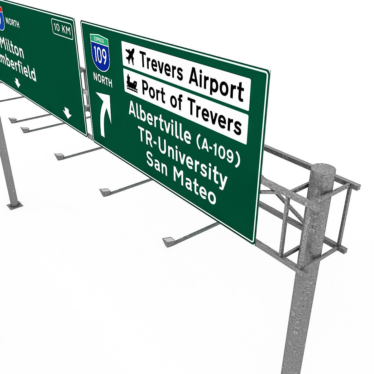 3D Traffic Sign Model 04 Low-poly 3D model_4