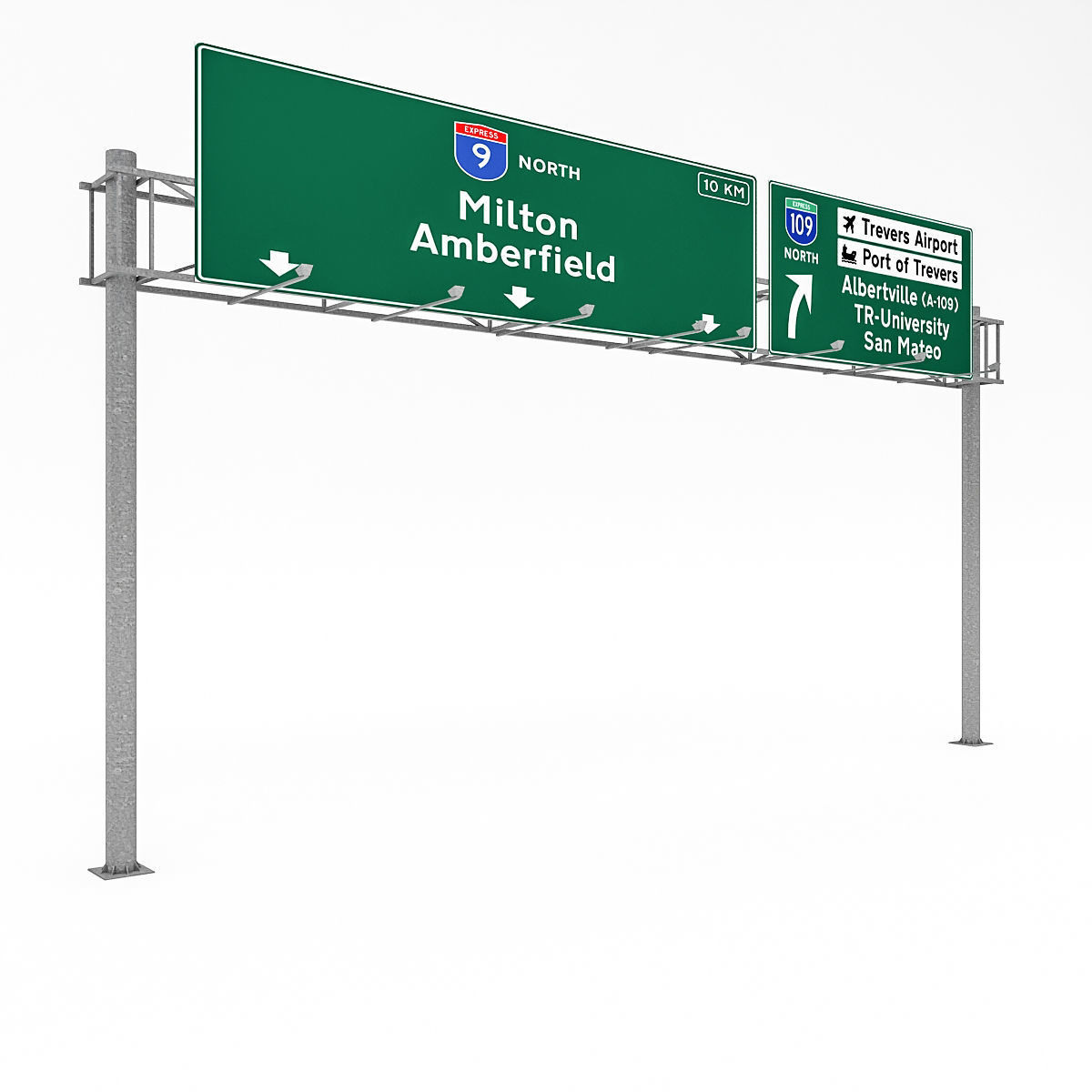 3D Traffic Sign Model 04 Low-poly 3D model_2
