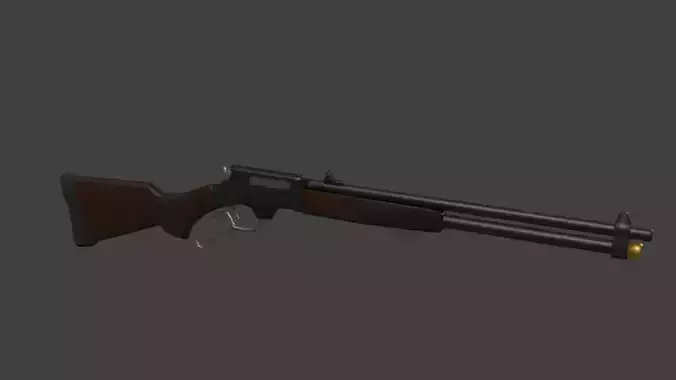 Lever Action Rifle with Internal Magazine Tube Free 3D model
