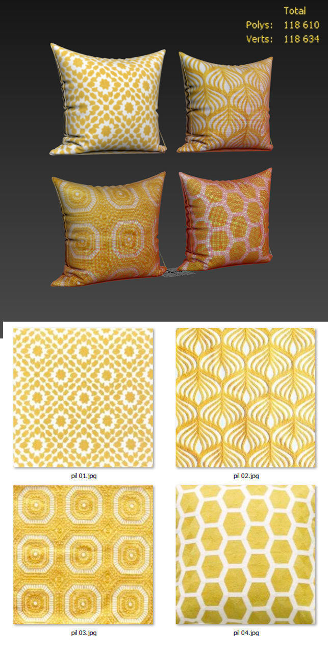 50 Decorative set pillow 250-299 3D model_51